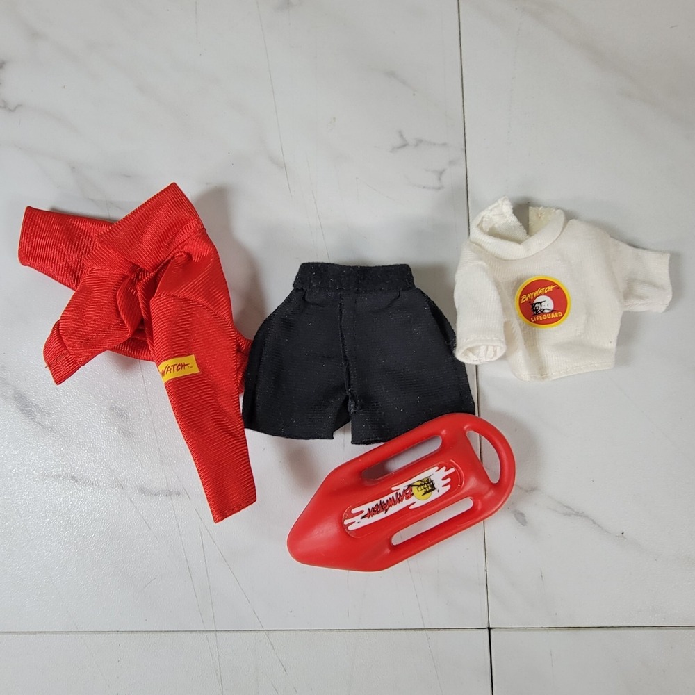 Vintage 1995 Barbie Baywatch Lifeguard Doll Red Bathing Suit Jacket 90s